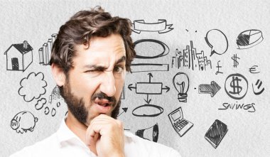 düşünme genç serin adam