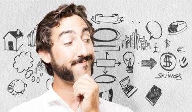 düşünme genç serin adam