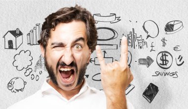 Genç serin adam katılmıyorum poz