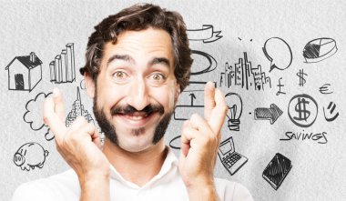 parmak geçiş ile genç serin adam