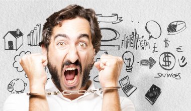 kelepçe ile genç serin adam