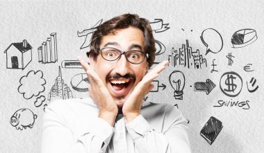 Genç serin adam şaşırmış