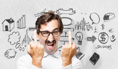 Genç serin adam anlaşmazlık