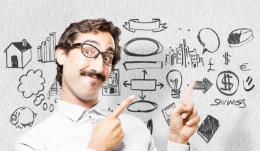 cool delikanlı bir şeyler gösteriyor