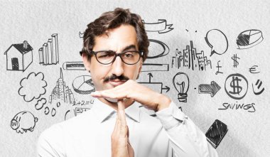 zaman aşımı işareti ile serin adam