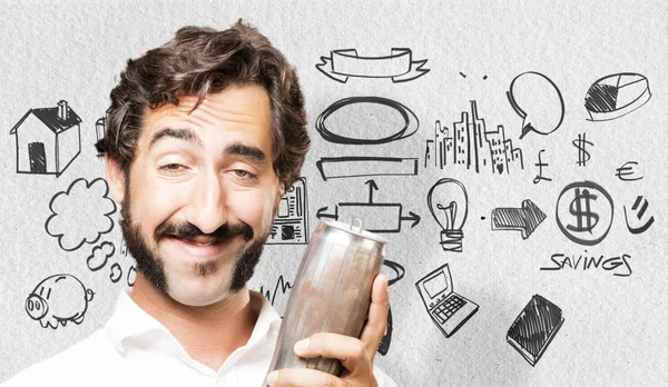 Joven fresco hombre con una cerveza — Foto de Stock