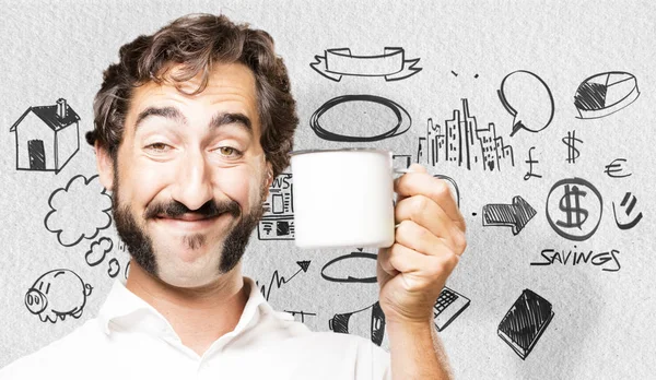 Giovane uomo fresco con un caffè — Foto Stock