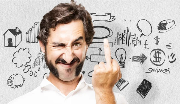 Genç serin adam katılmıyorum poz