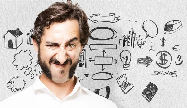 Genç serin adam katılmıyorum poz