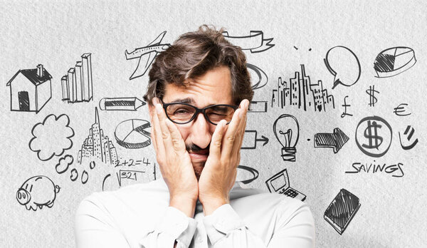 young cool man in loser pose