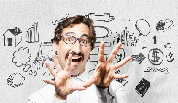 Genç serin adam korkmuş