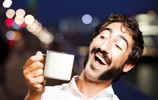 Young cool man with a coffee — Stock Photo, Image