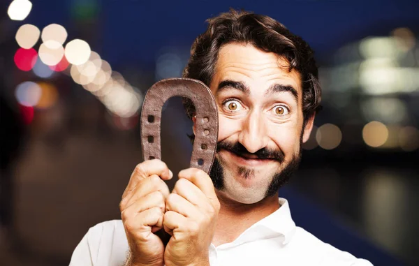 Young cool man with lucky concept — Stock Photo, Image