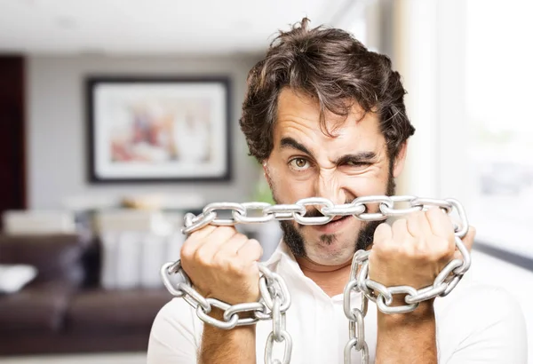 Young cool man with chain — Stock Photo, Image