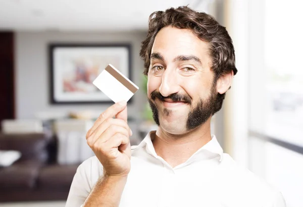 Kredi kartı ile genç serin adam — Stok fotoğraf
