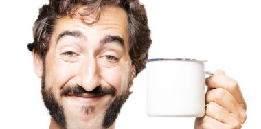 bir kahve ile genç serin adam