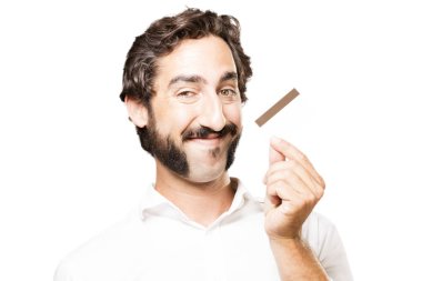 kredi kartı ile genç serin adam