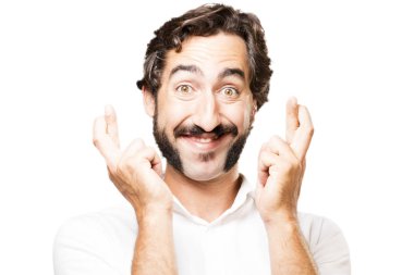 parmak geçiş ile genç serin adam