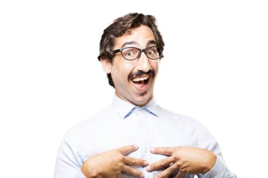 Genç serin adam şaşırmış