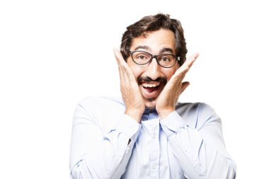 Genç serin adam şaşırmış