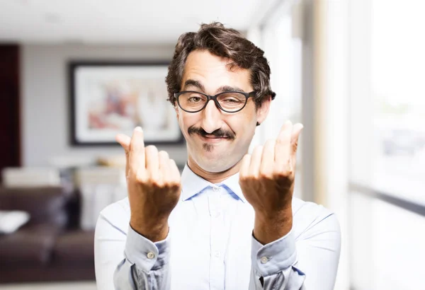 Young cool man with money sing — Stock Photo, Image