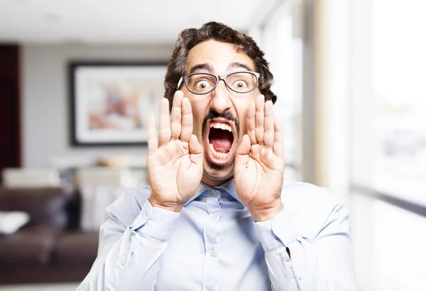 Young cool man shouting — Stock Photo, Image