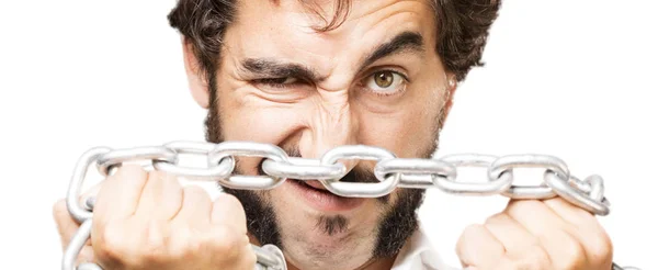 Young cool man with chain — Stock Photo, Image