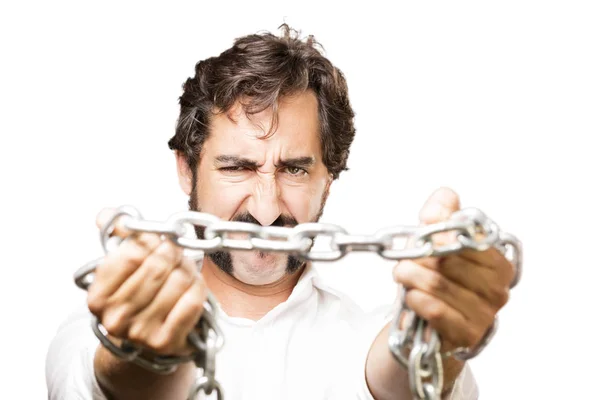 Young cool man with chain — Stock Photo, Image