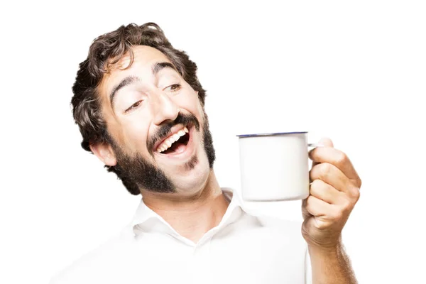 Leuke jongeman met een kopje koffie — Stockfoto