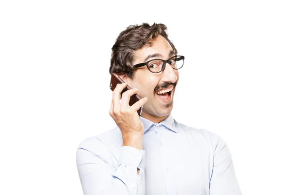 Young cool man with a mobile phone — Stock Photo, Image