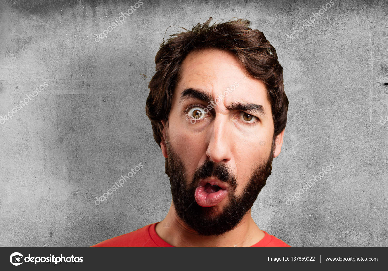 Young crazy man with confused face — Stock Photo © kues #137859022