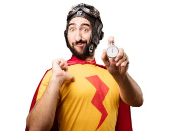 Bir kronometre ile deli süper kahraman