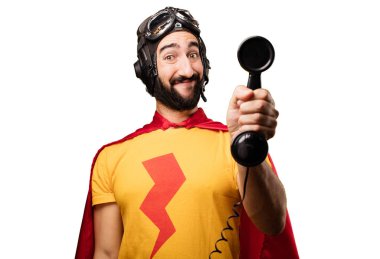 telefon ile deli süper kahraman