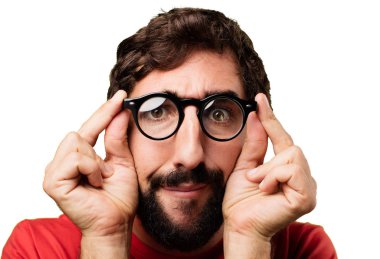 konsantre genç deli adam 