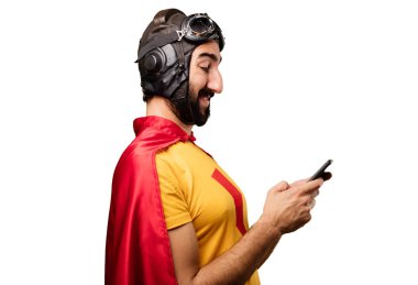 cep telefonu ile deli süper kahraman