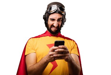 cep telefonu ile deli süper kahraman