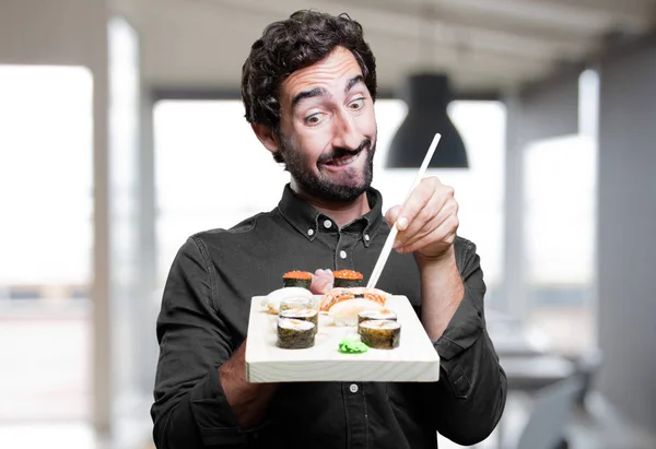 男寿司を食べると兆し — ストック写真