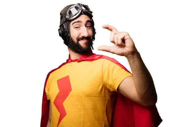 Crazy super bohater wyświetlone gest — Zdjęcie stockowe