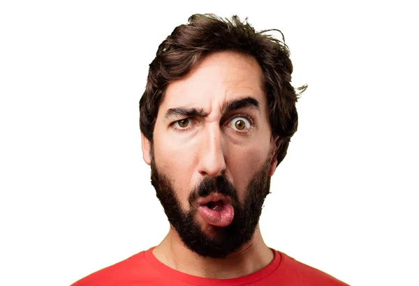 Crazy super hero with confused face — Stock Photo, Image