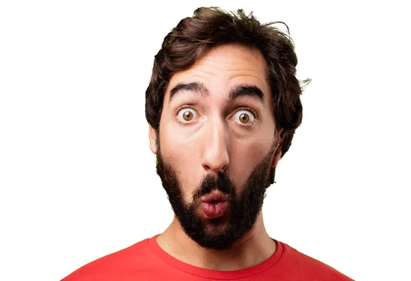 Young crazy man surprised — Stock Photo, Image