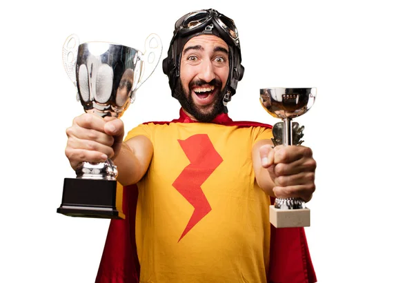 Crazy super hero Puchary sportowe — Zdjęcie stockowe