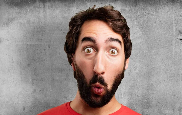 Young crazy man surprised — Stock Photo, Image