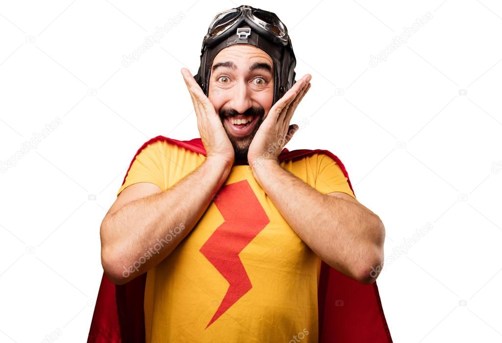 crazy super hero surprised