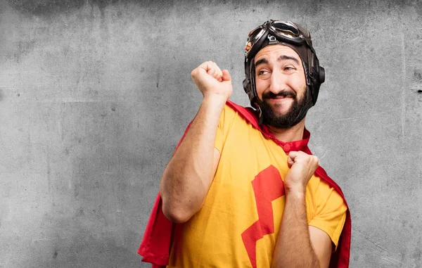 Crazy super hero dancing — Stock Photo, Image