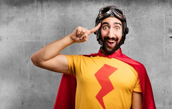 Crazy super hero with idea — Stock Photo, Image