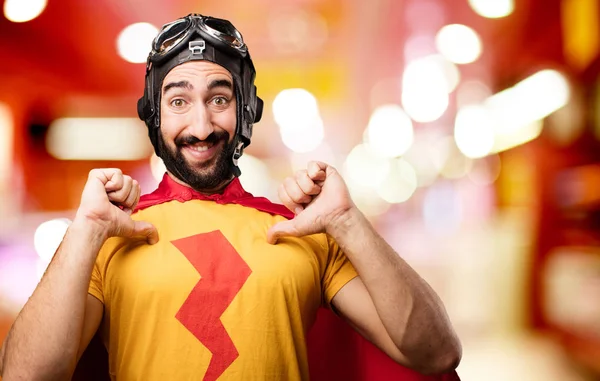 Crazy super hero in proud pose — Stock Photo, Image