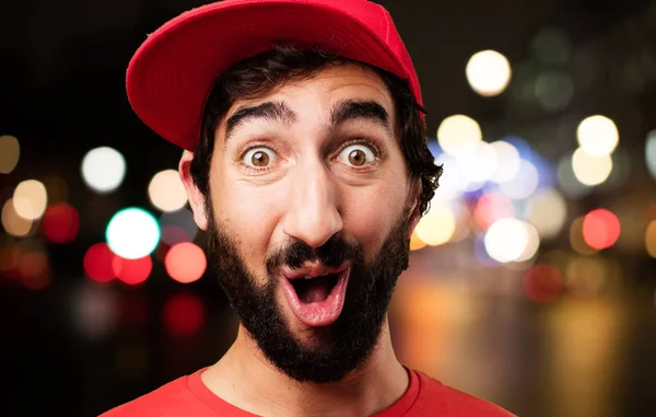 Young crazy man surprised — Stock Photo, Image