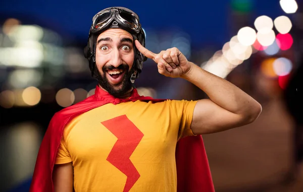 Super herói louco com ideia — Fotografia de Stock