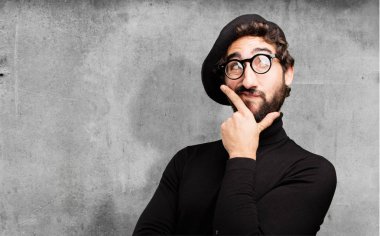 genç Fransız sanatçı düşünme