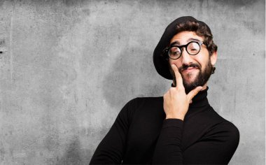 genç Fransız sanatçı düşünme